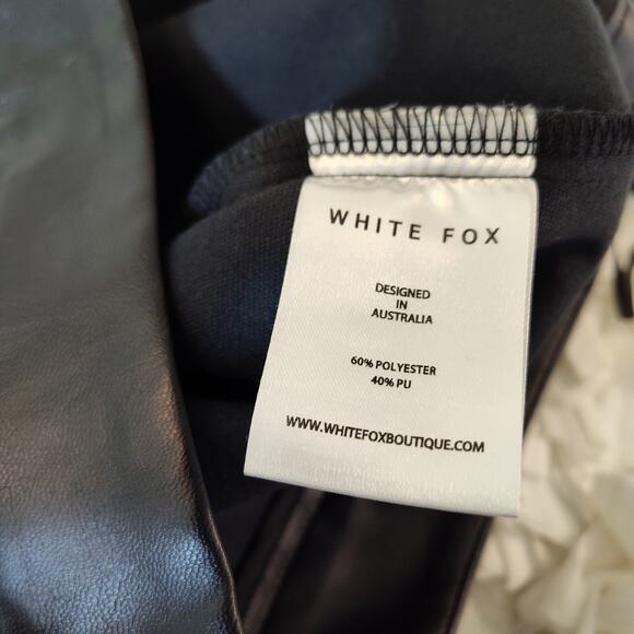 WHITE FOX VEGAN FAUX LEATHER PANTS HIGH RISE BOOT CUT WOMEN'S MEDIUM  BLACK NWT - Picture 11 of 16